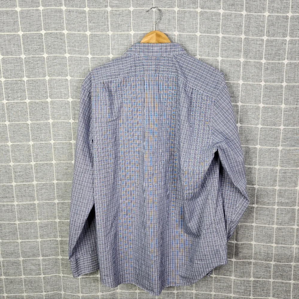 J. Crew Factory Slim Performance Blue Plaid Button Down Shirt